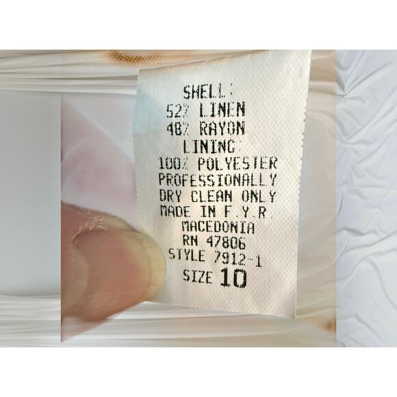 Vintage Oleg Cassini Mustard & Black Linen Double-Breasted Skirt Suit Set - Picture 8 of 9